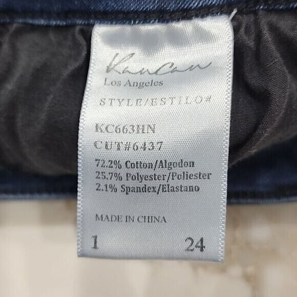 Kancan 1 Skinny Jeans mid-rise Dark Wash Denim Women's Juniors 24 1 - Picture 7 of 7